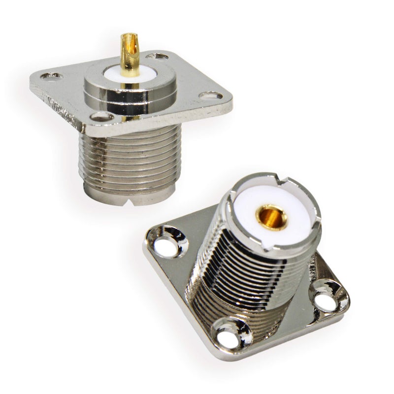 RFAdapter UHF Panel Mount, 5 Pack Female SO239 Chassis Mount 4-Hole Jack Flange Solder Cup RF Coax Connector for J Pole and Ground Plane Antenna - Image 2